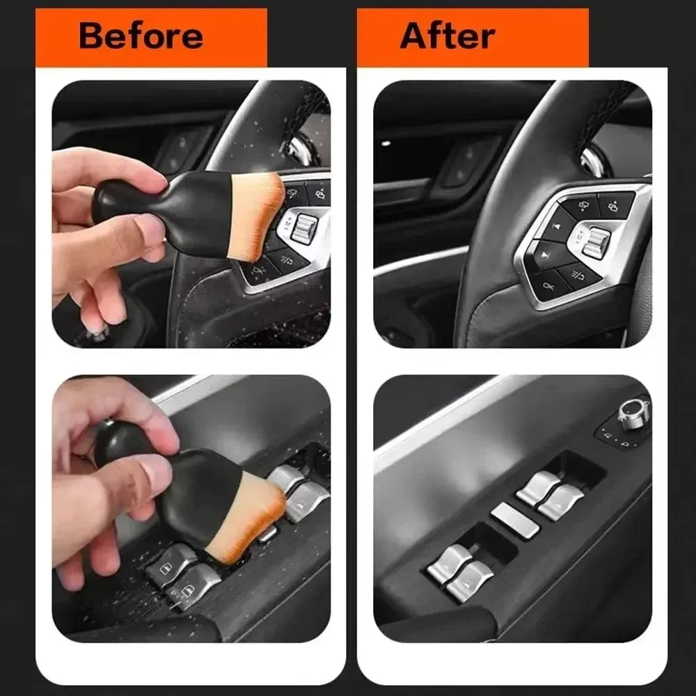 DashBrush Pro™Auto Cleaning Brush Set – Soft Bristle Dashboard & Vent Tool