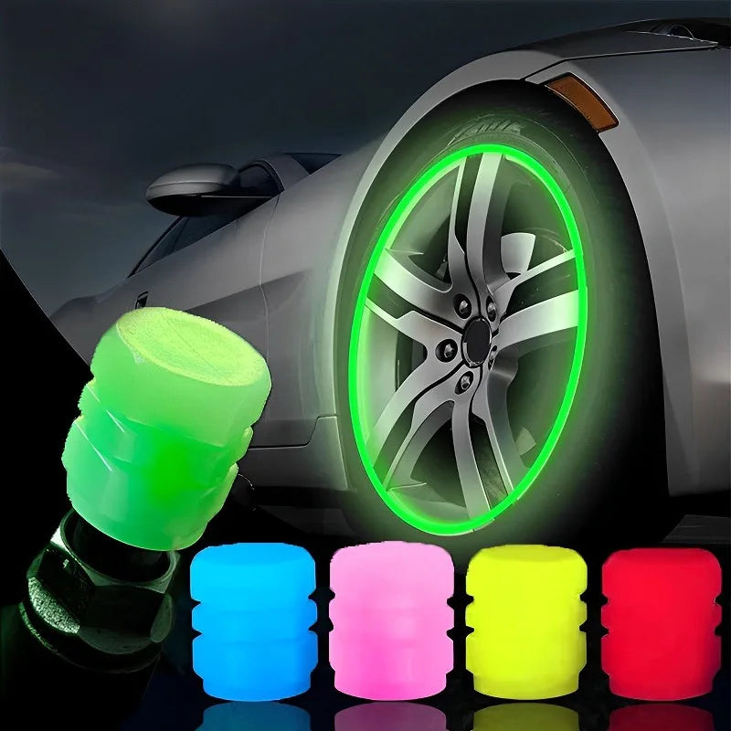 GlowCap™ Luminous Tire Valve Covers