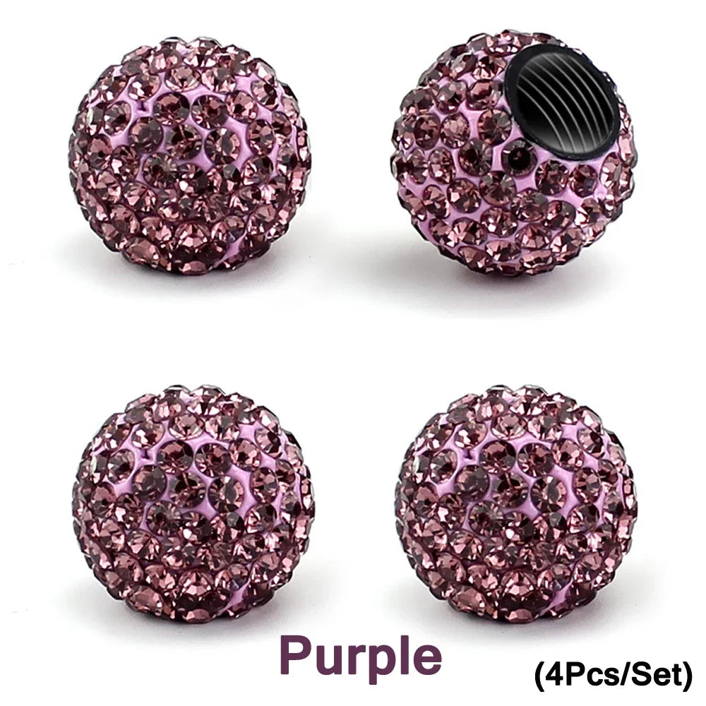 Crystal Tire Caps™ – 4pc Bling Set