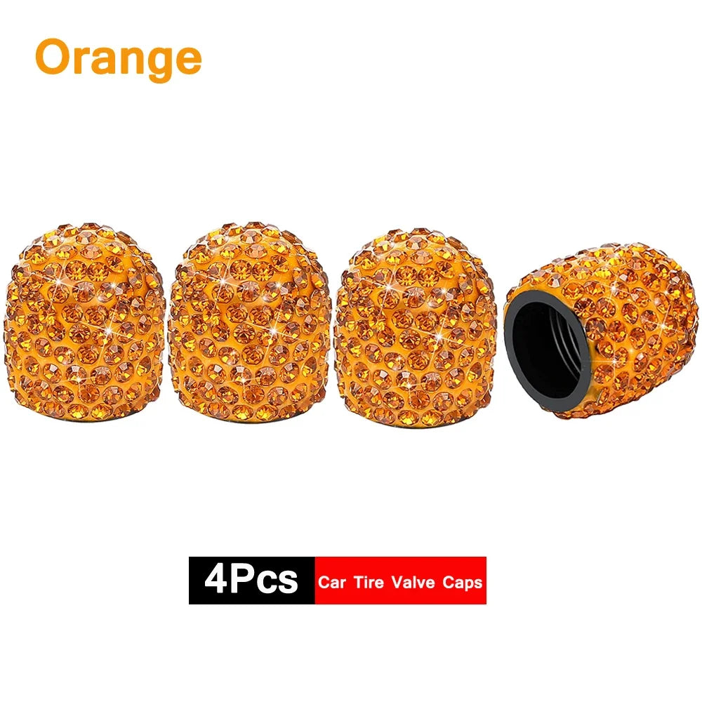 Crystal Tire Caps™ – 4pc Bling Set