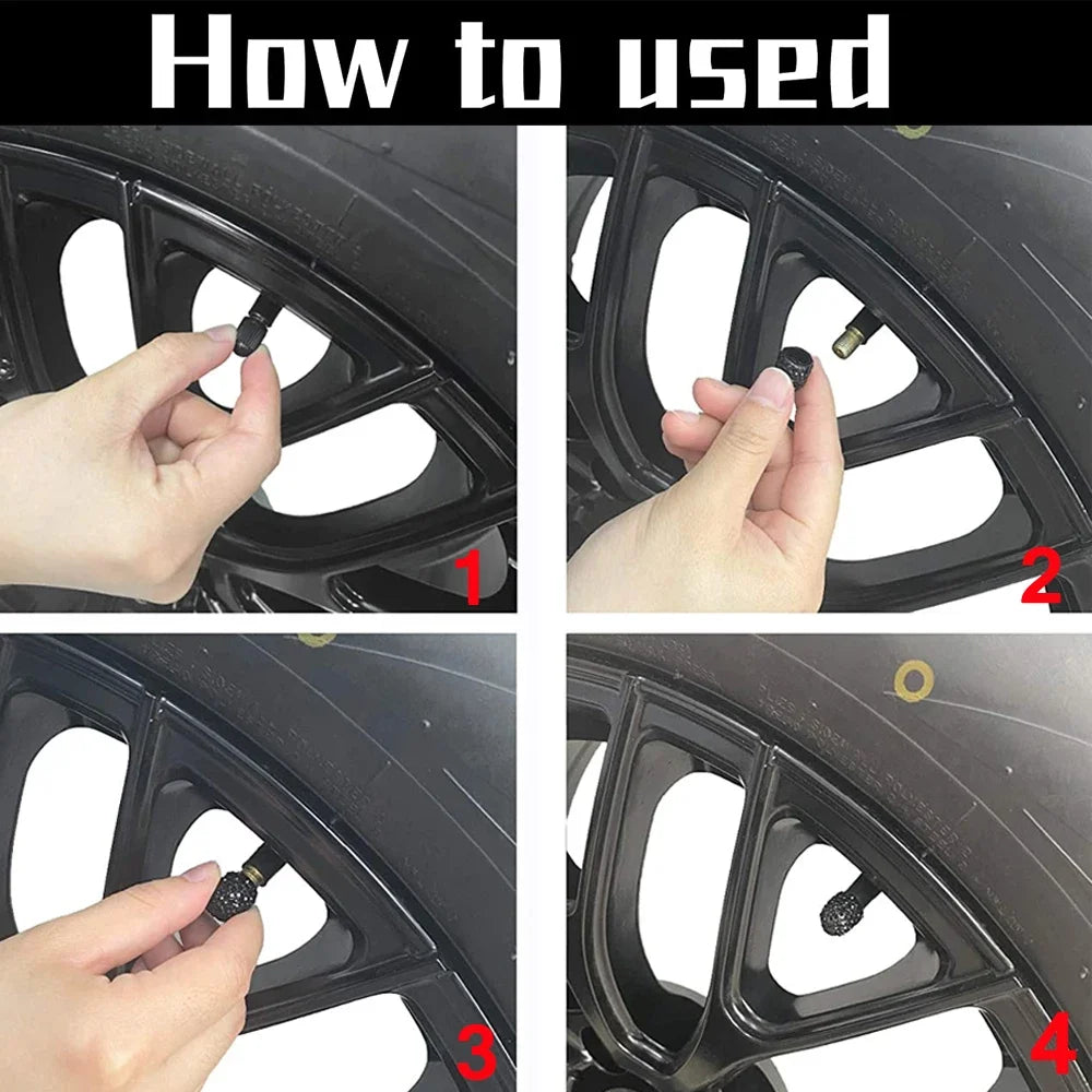 Crystal Tire Caps™ – 4pc Bling Set