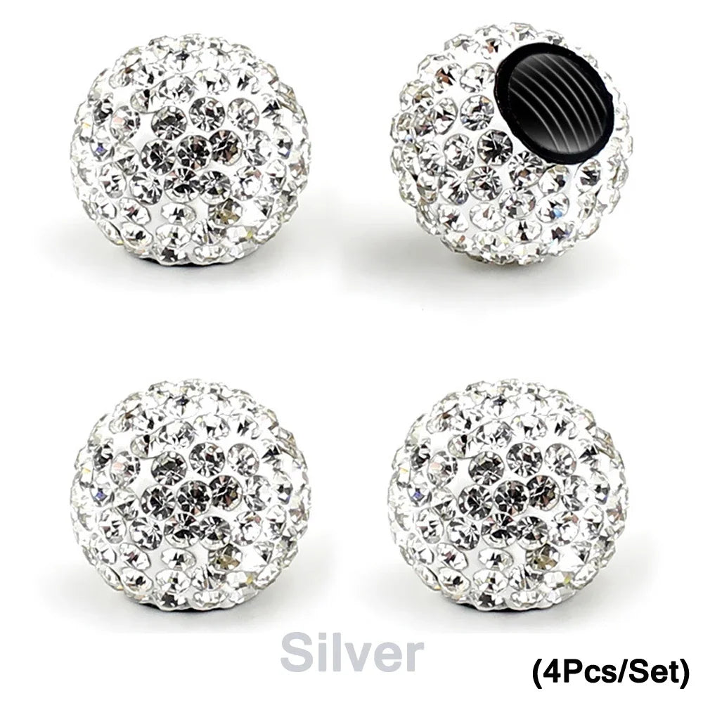Crystal Tire Caps™ – 4pc Bling Set