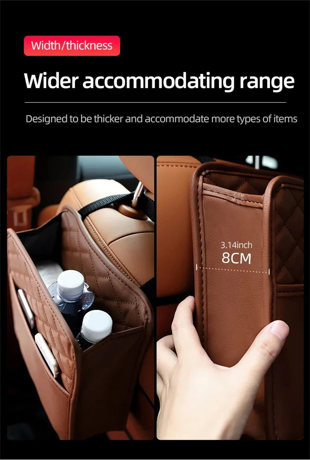 SeatSaver Bag™ – Leather Car Storage Organizer