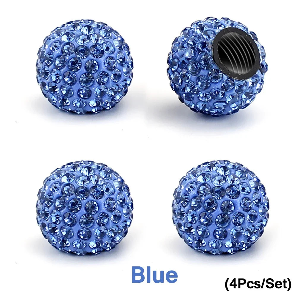 Crystal Tire Caps™ – 4pc Bling Set