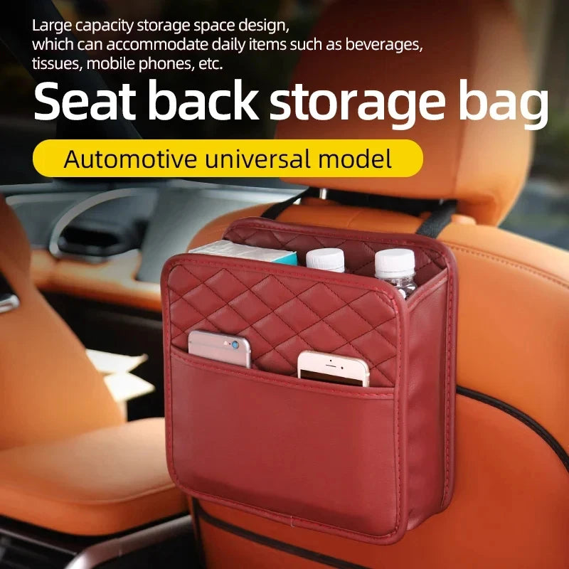 SeatSaver Bag™ – Leather Car Storage Organizer