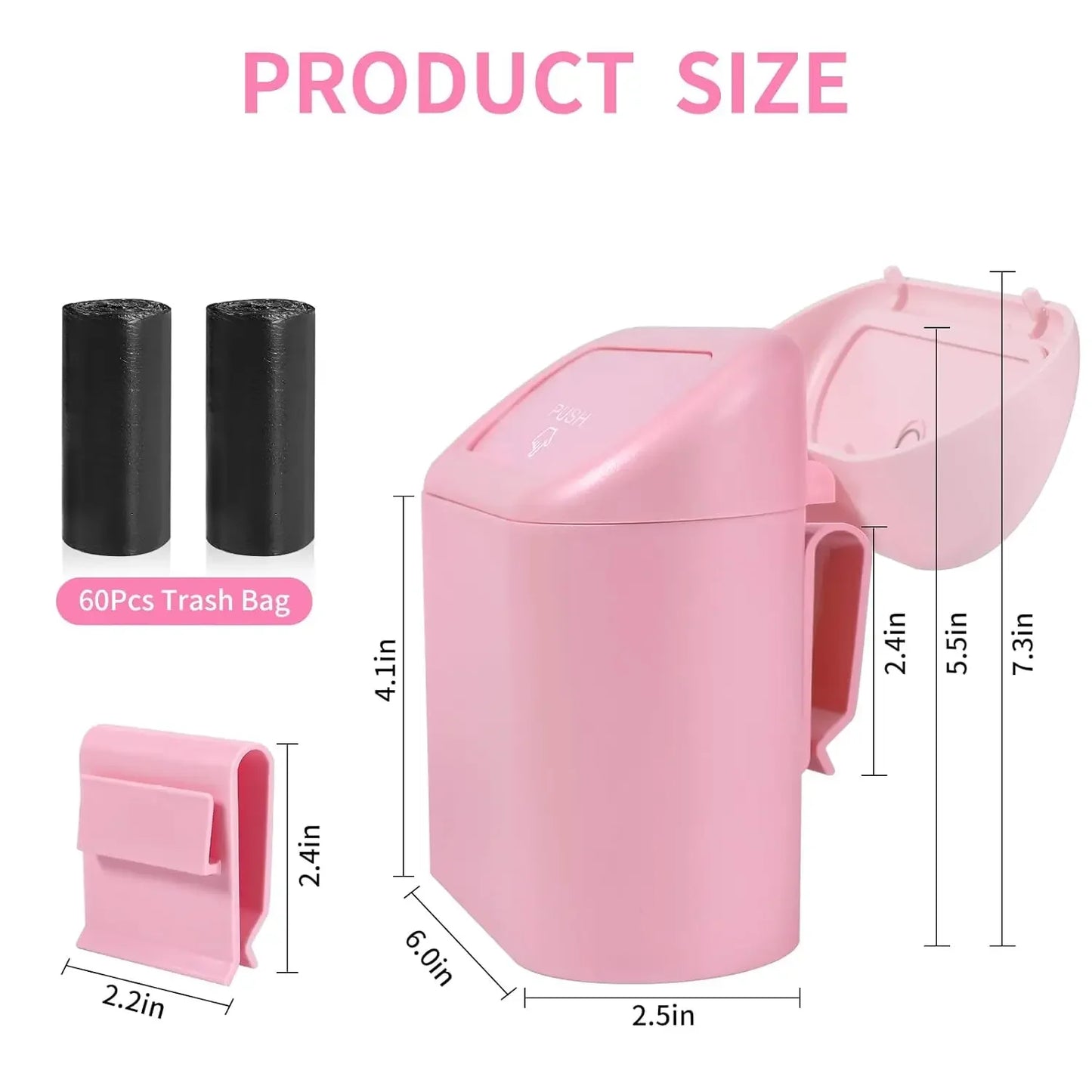 CleanRide™ Push-Lid Car Bin