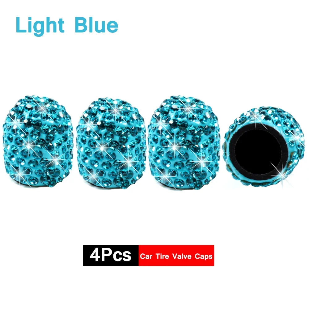 Crystal Tire Caps™ – 4pc Bling Set