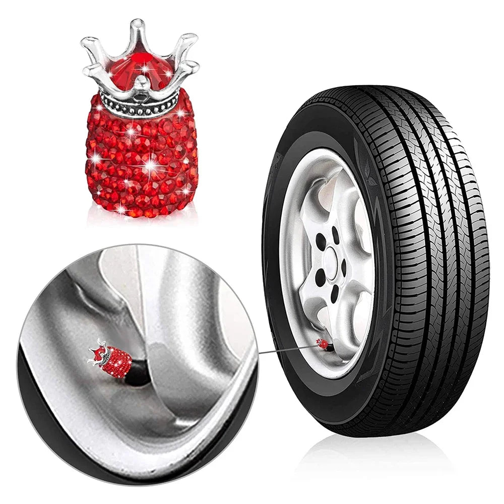 Crystal Tire Caps™ – 4pc Bling Set