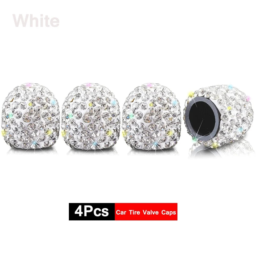 Crystal Tire Caps™ – 4pc Bling Set