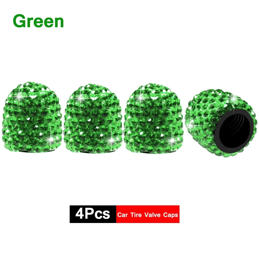 Crystal Tire Caps™ – 4pc Bling Set