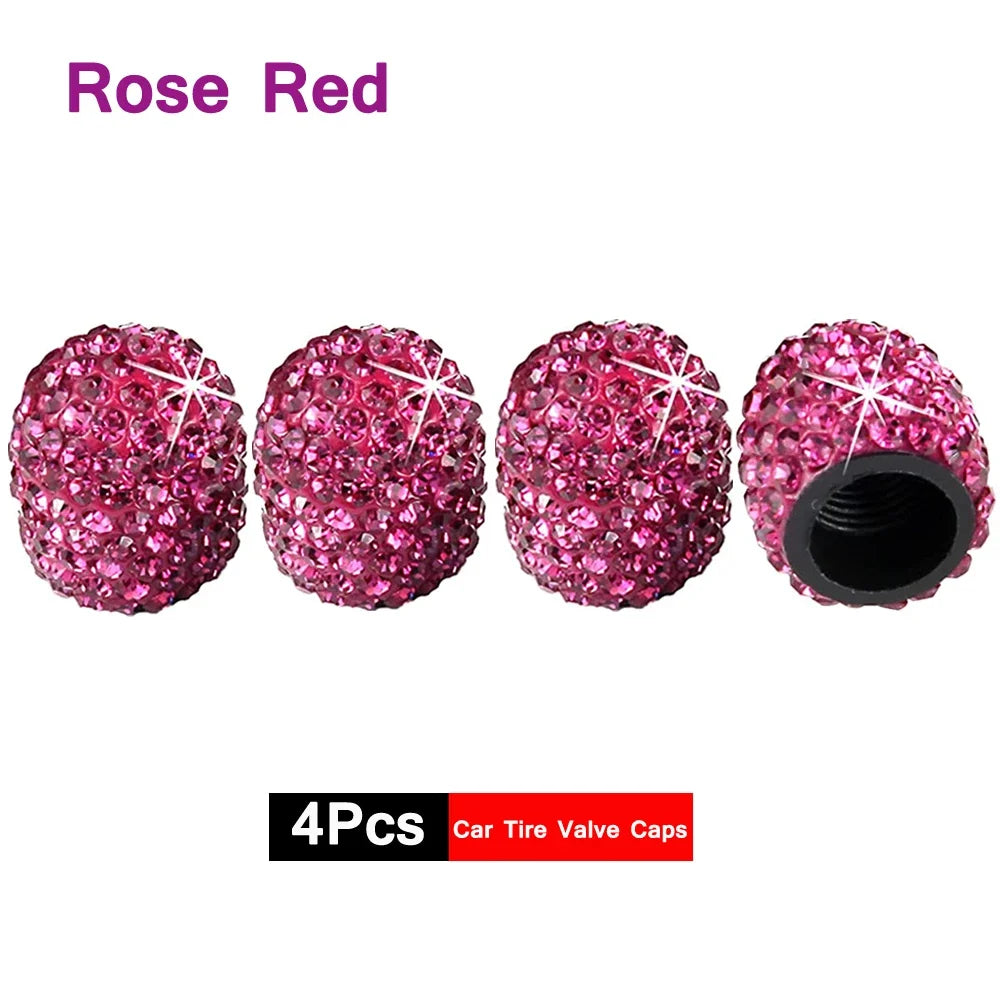 Crystal Tire Caps™ – 4pc Bling Set