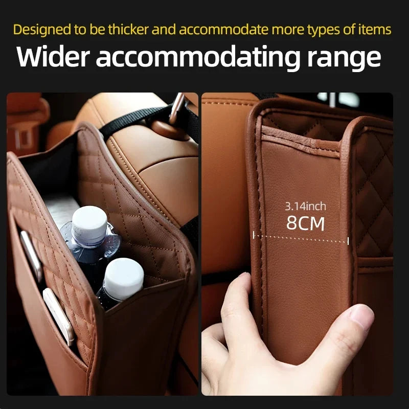 SeatSaver Bag™ – Leather Car Storage Organizer