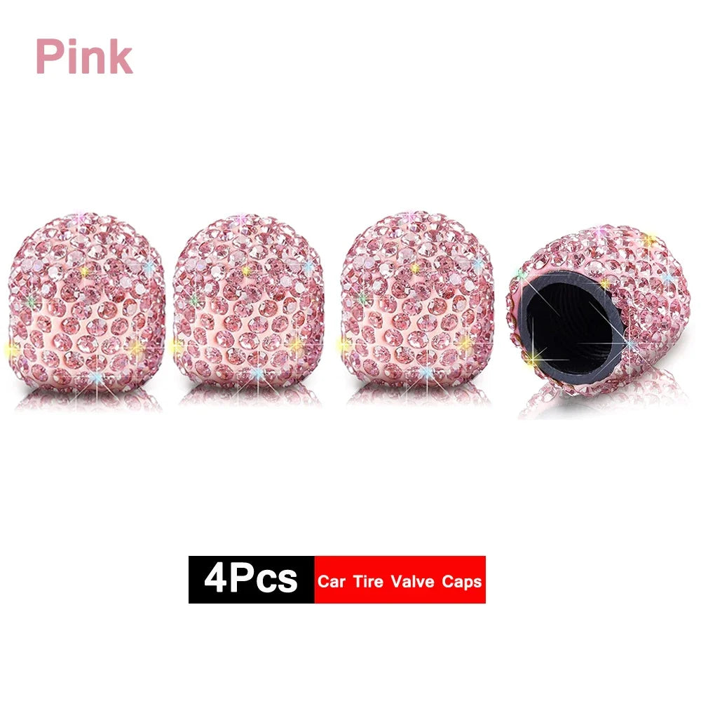 Crystal Tire Caps™ – 4pc Bling Set