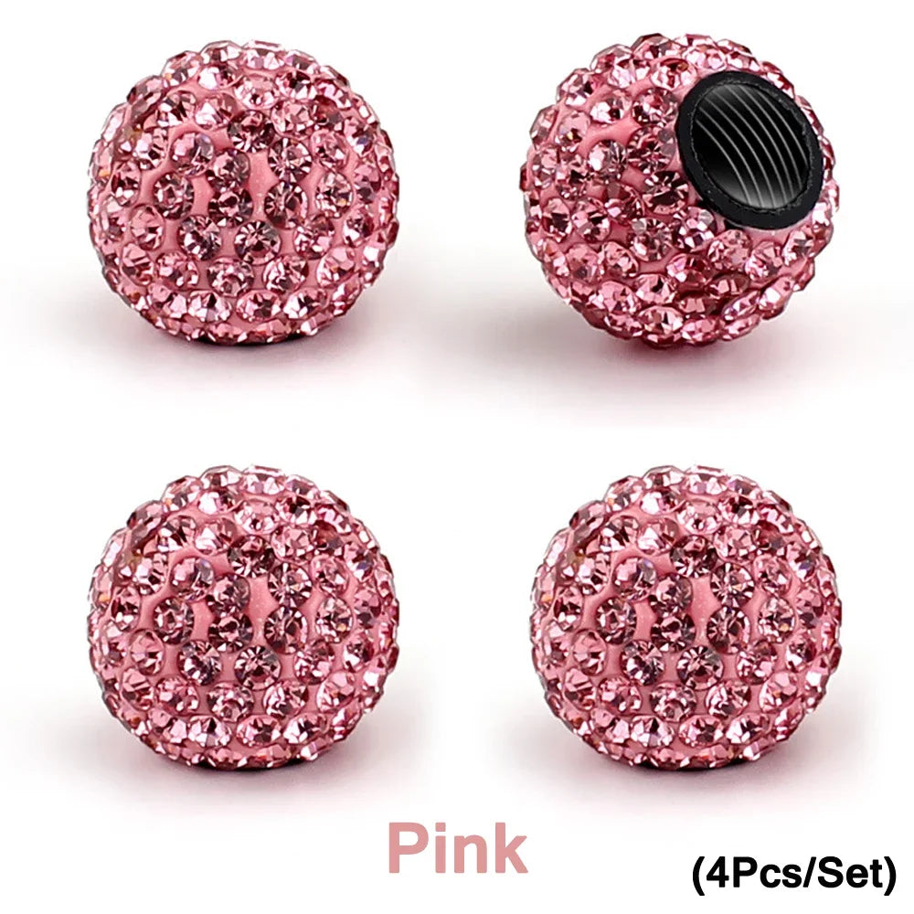 Crystal Tire Caps™ – 4pc Bling Set