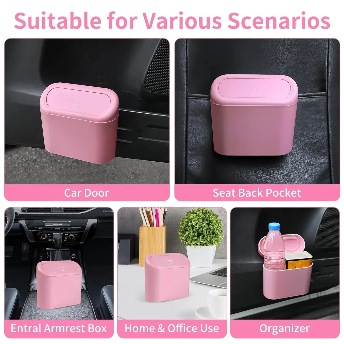 CleanRide™ Push-Lid Car Bin