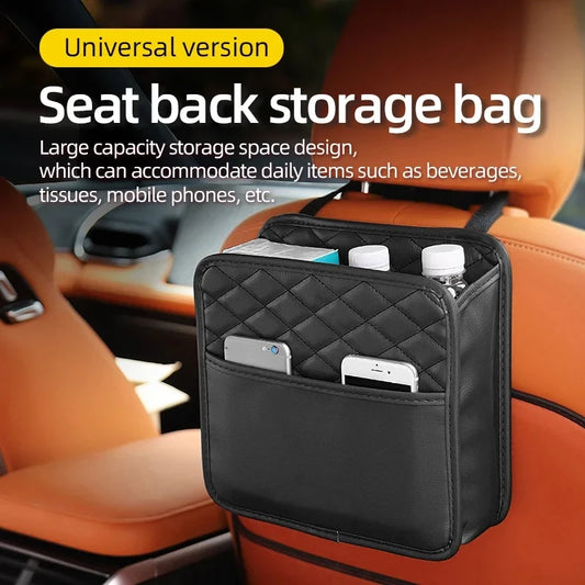SeatSaver Bag™ – Leather Car Storage Organizer