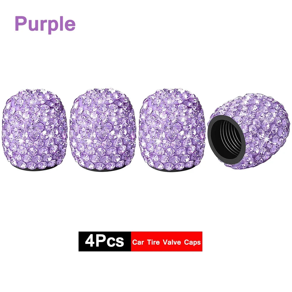 Crystal Tire Caps™ – 4pc Bling Set