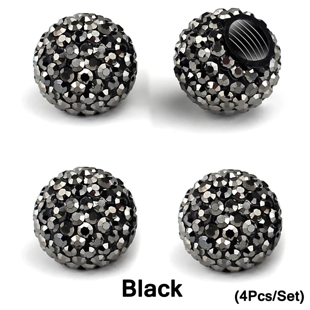 Crystal Tire Caps™ – 4pc Bling Set