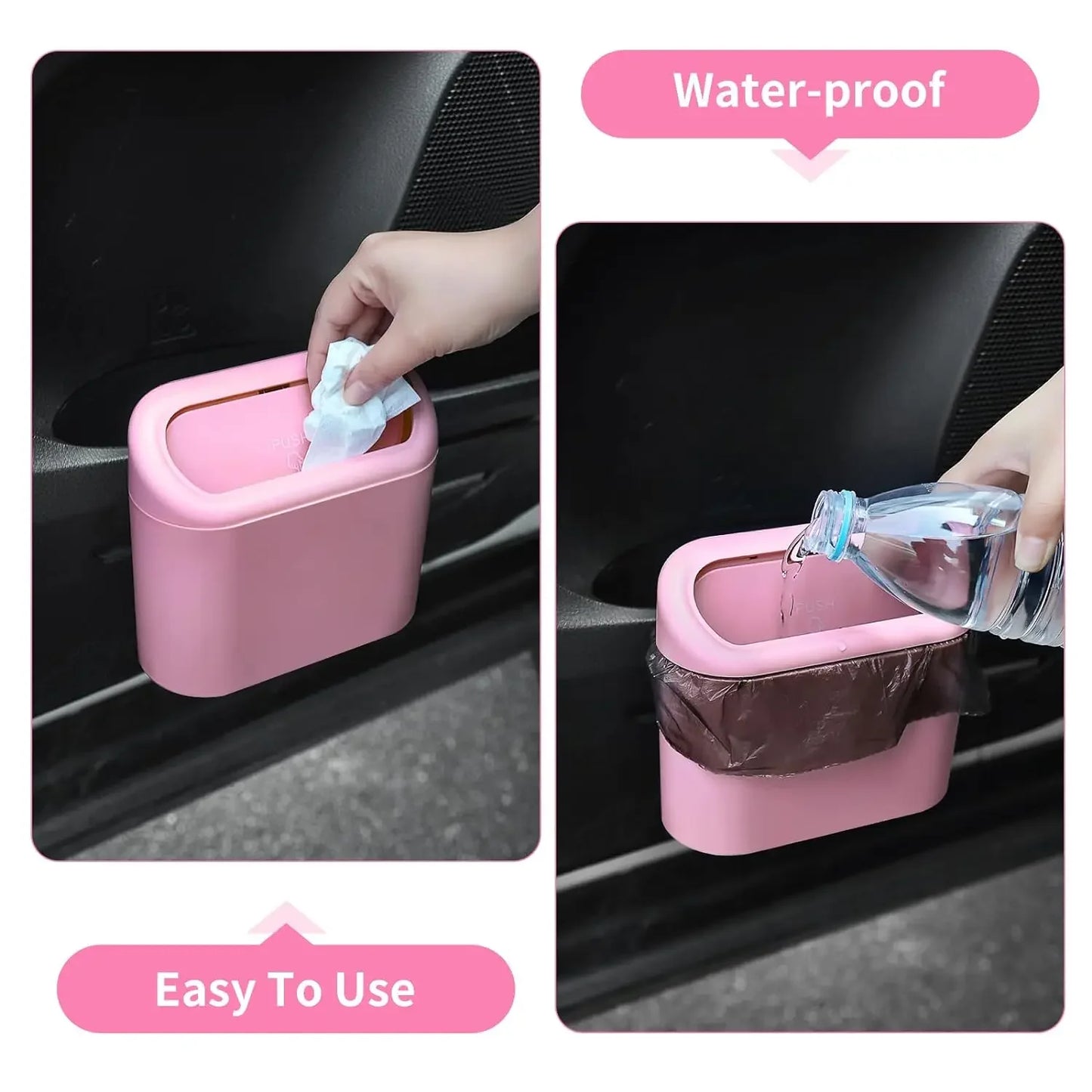 CleanRide™ Push-Lid Car Bin