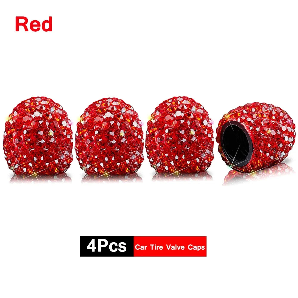 Crystal Tire Caps™ – 4pc Bling Set
