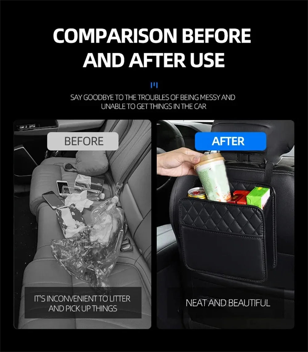 SeatSaver Bag™ – Leather Car Storage Organizer