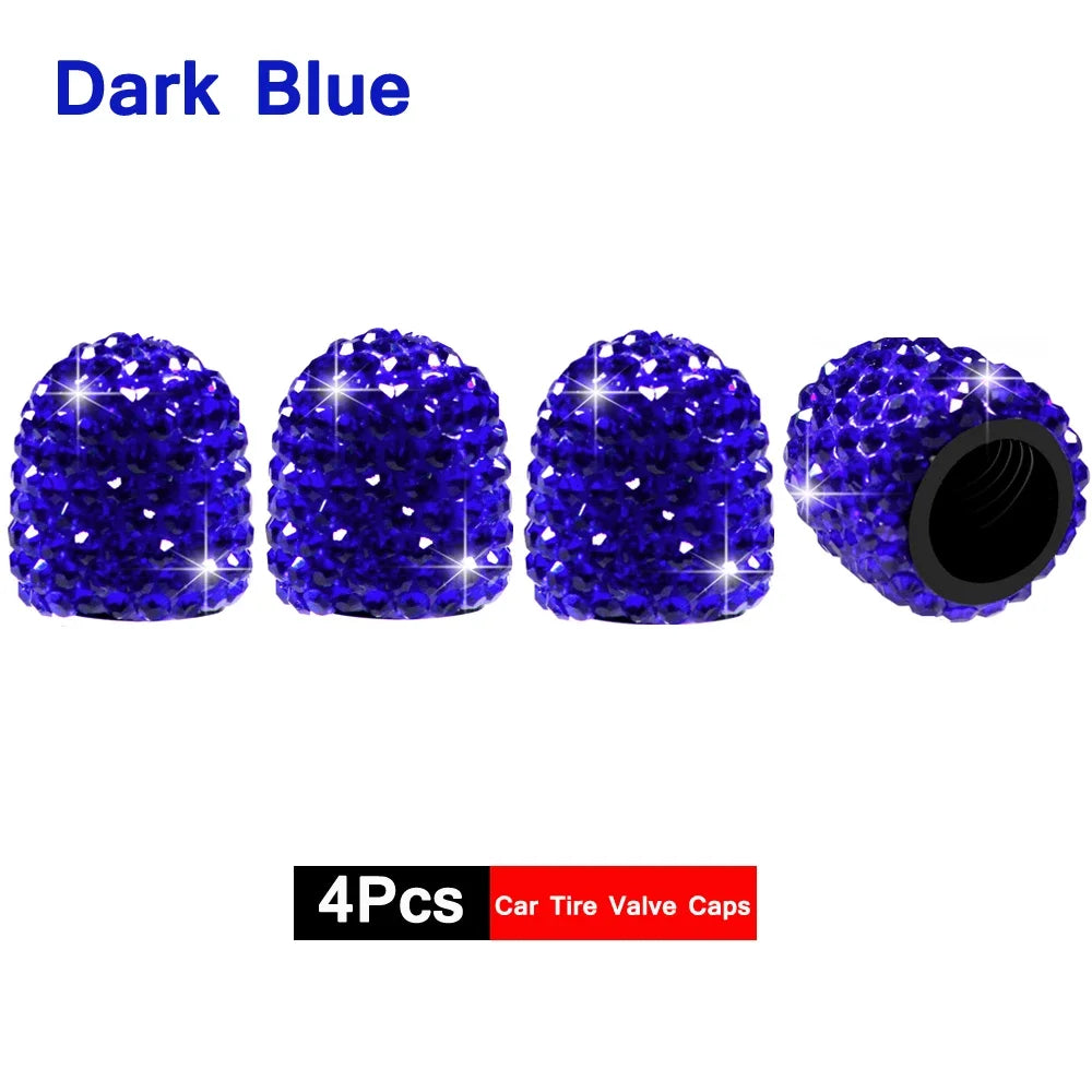 Crystal Tire Caps™ – 4pc Bling Set