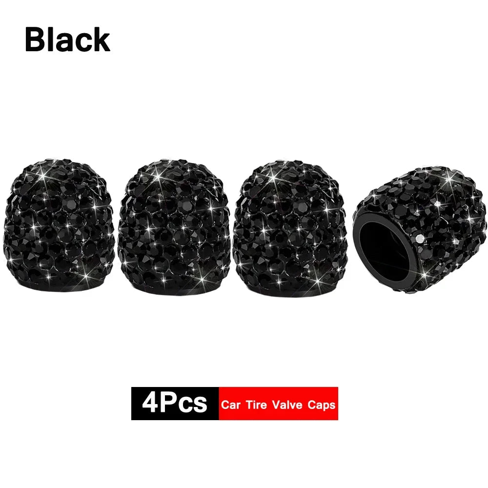 Crystal Tire Caps™ – 4pc Bling Set