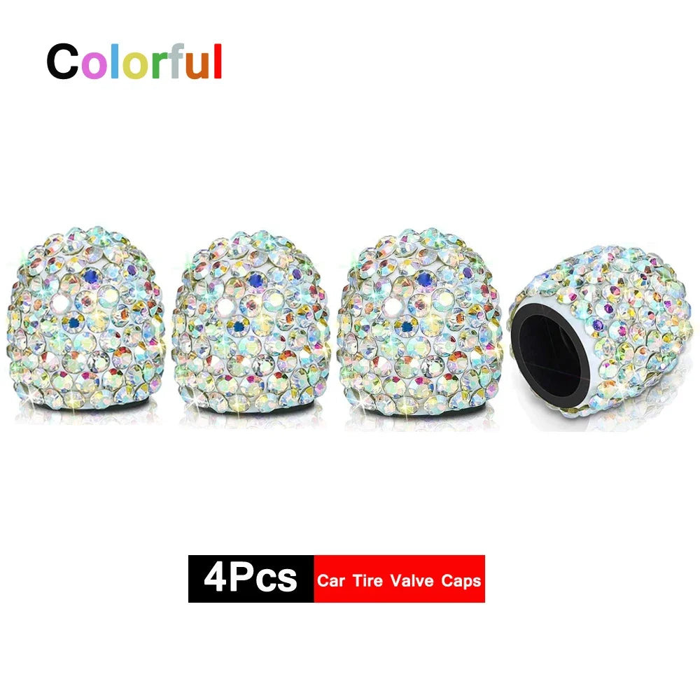 Crystal Tire Caps™ – 4pc Bling Set